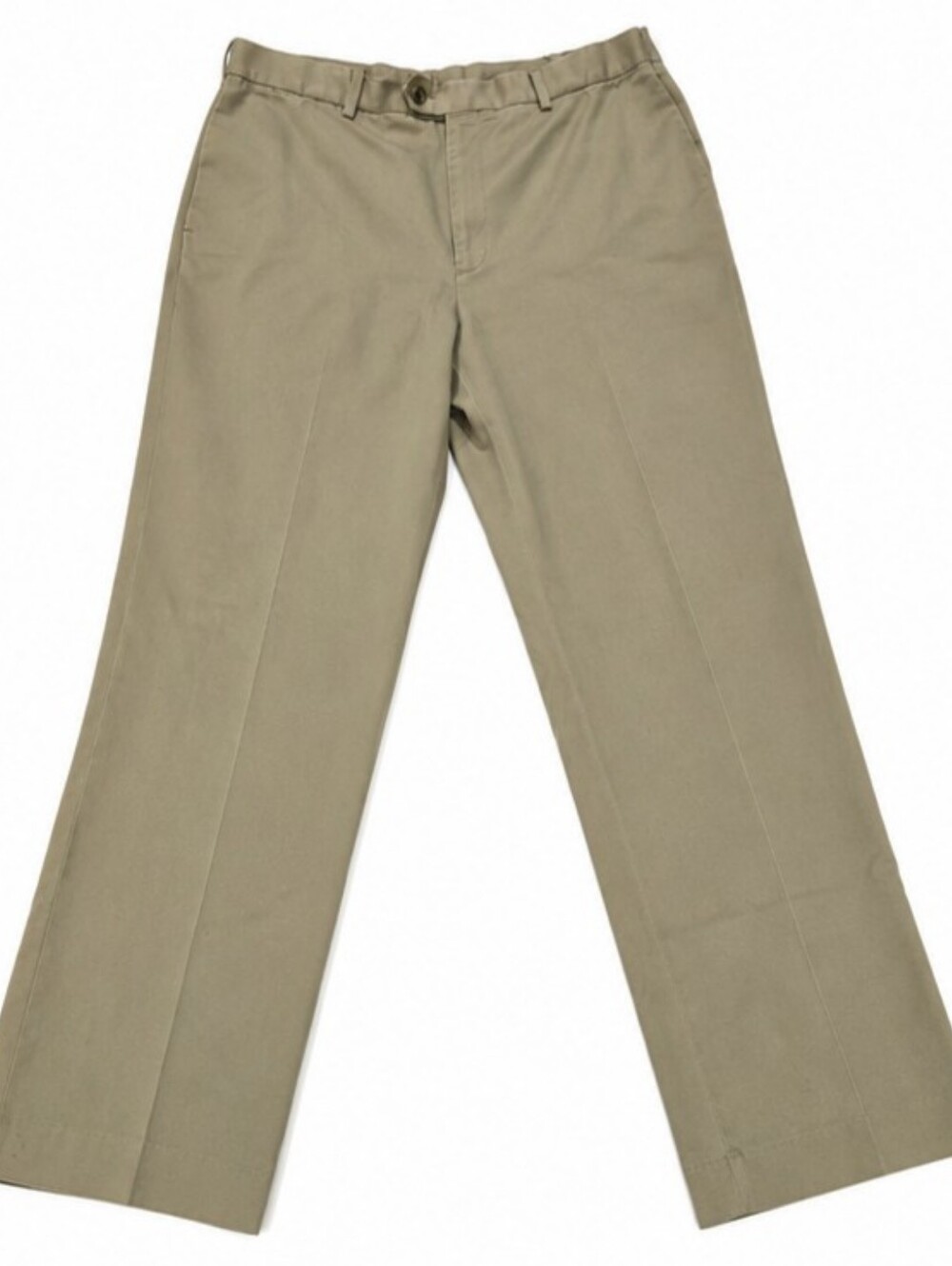 Perry Ellis Portfolio Men’s Khaki Dress Pants 34x29 Tan 100% Cotton Flat Front